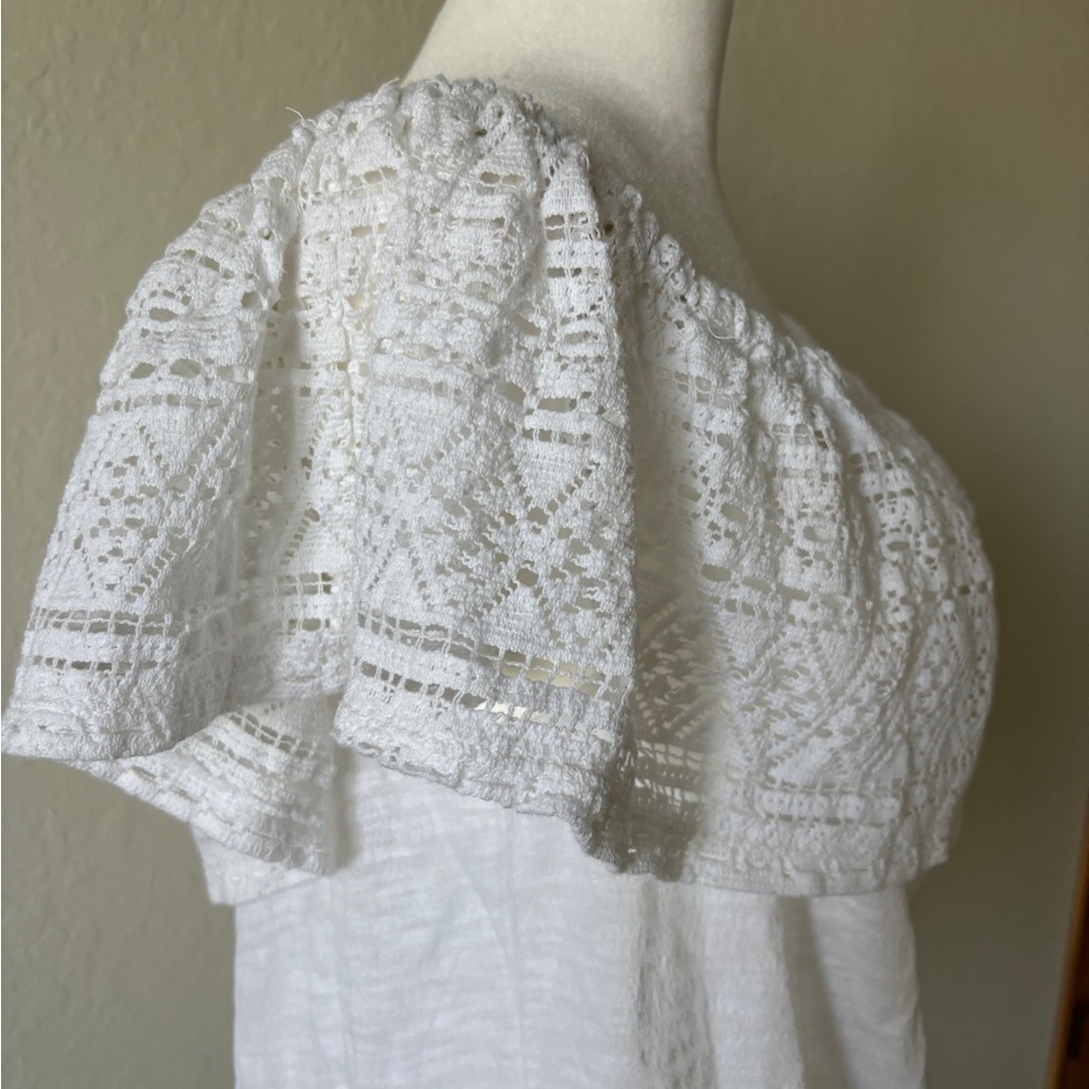 Lucky Brand White Ruffled Bib Collar Blouse - Picture 4 of 10